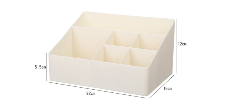 Desktop Organizer with 6 Compartments, PP - Beige (photo 1)