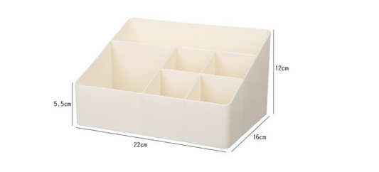 Desktop Organizer with 6 Compartments, PP - Beige (photo 1)
