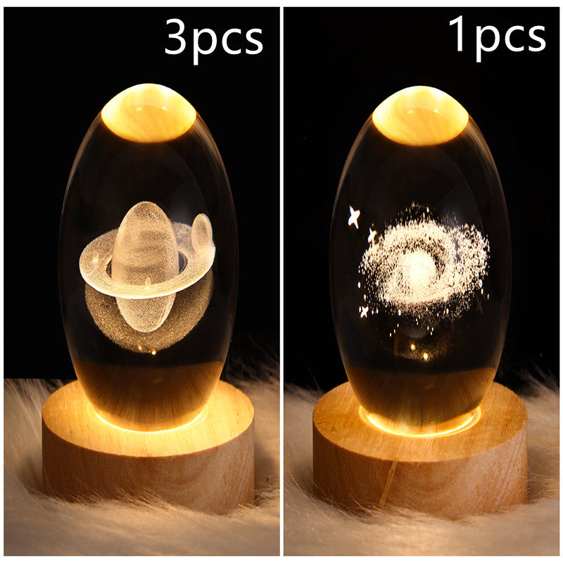 Wood Base Crystal Ball Night Lamp (photo 21)
