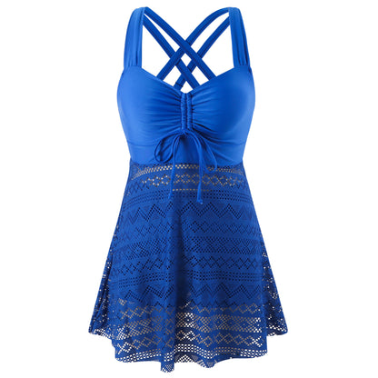 Women's Lace One-Piece Swimsuit with Chest Pads (photo 19)
