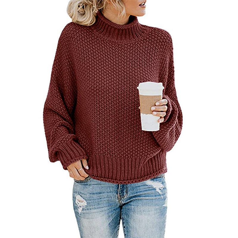 Women's Solid Turtleneck Knit Pullover (photo 7)