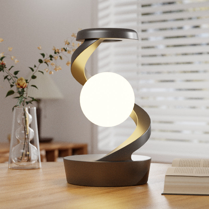 Rotating Moon Desk Lamp with Optional Wireless Charger (photo 3)