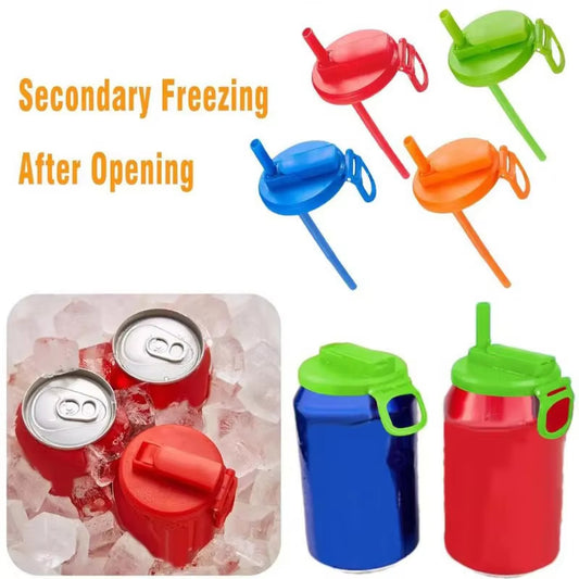 Reusable Soda Can Lid with Straw