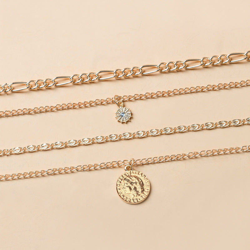 Layered Coin Charm Necklace (photo 4)