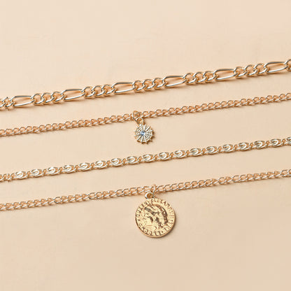 Layered Coin Charm Necklace (photo 4)