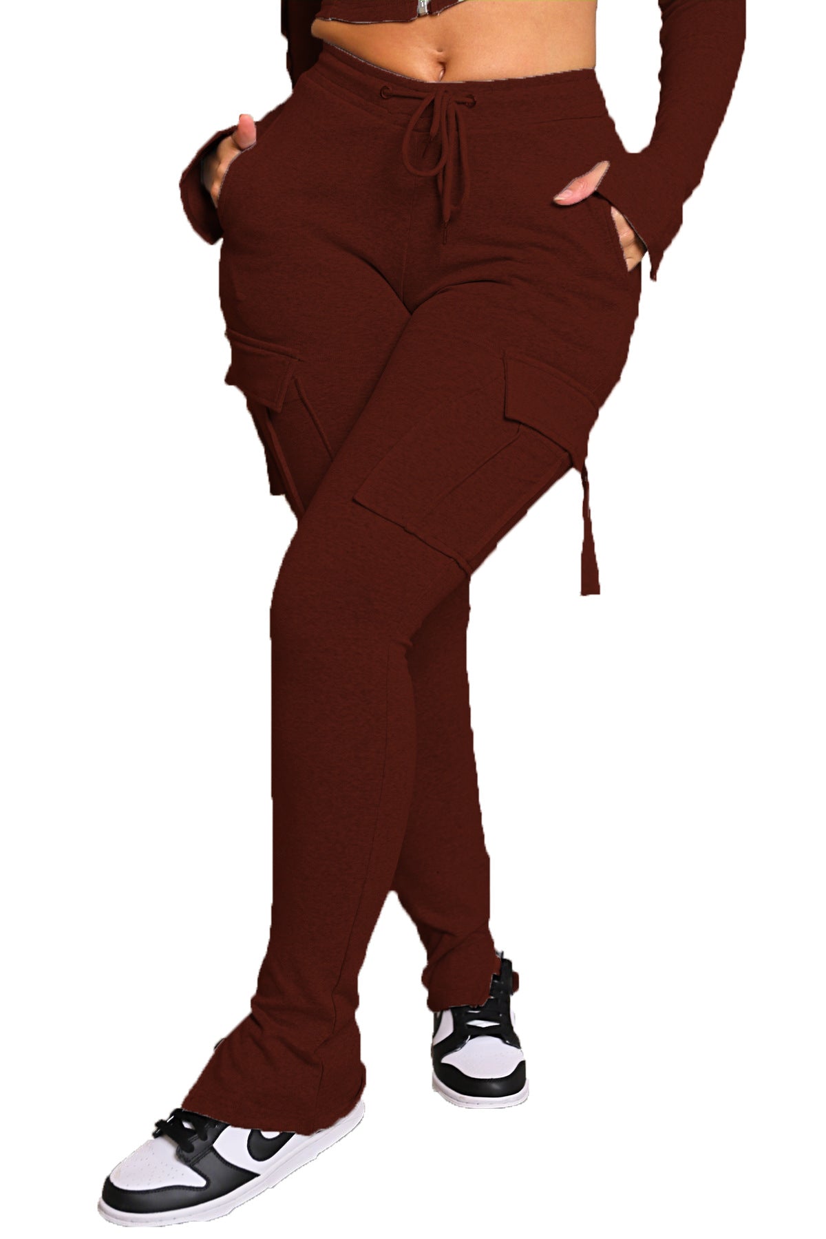 Women's High-Waist Drawstring Cargo Pants (photo 10)