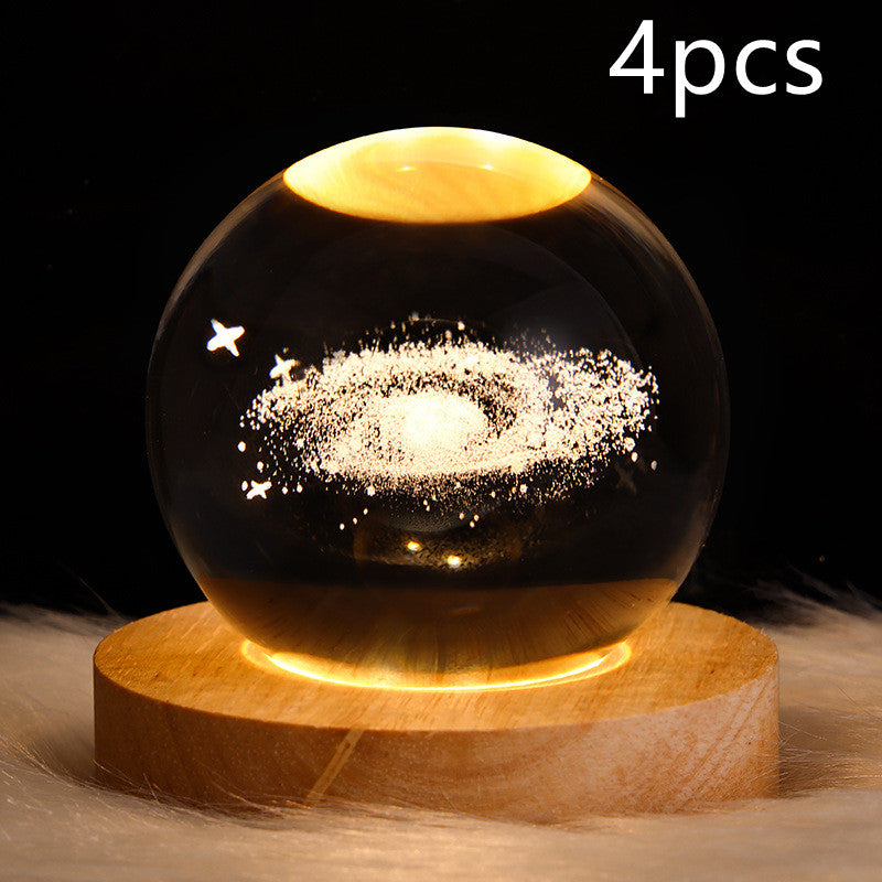 Wood Base Crystal Ball Night Lamp (photo 49)