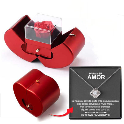 Preserved Rose Apple Gift Box with Necklace (photo 7)