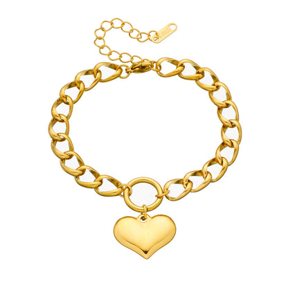 Gold-Tone Titanium Steel Chain Bracelet (photo 5)
