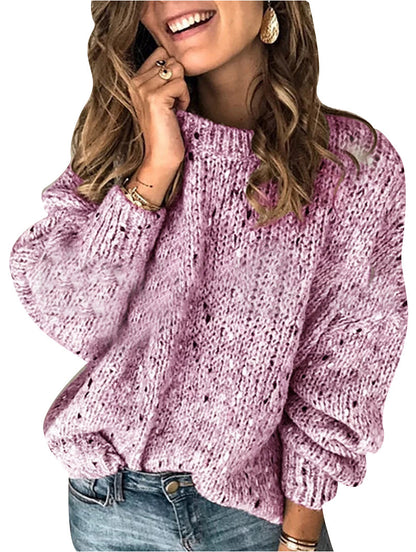 Women's Polka Dot Loose Knit Pullover (photo 6)