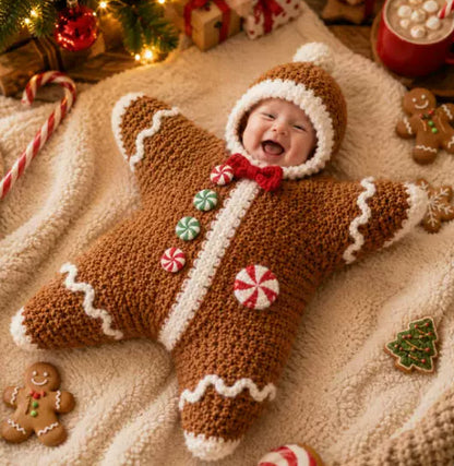 Crochet Star-Shaped Hooded Baby Romper, Finished or DIY Kit (photo 14)
