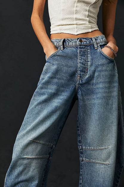 Women's Mid-Rise Wide-Leg Barrel Jeans (photo 35)