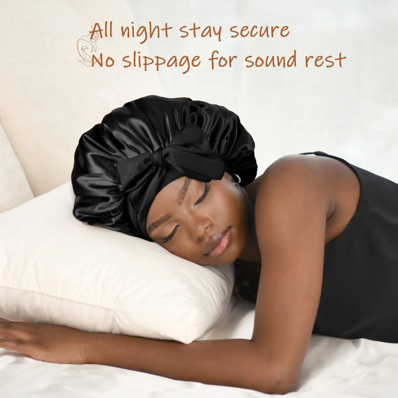 Satin Sleep Bonnet with Ribbon (photo 3)