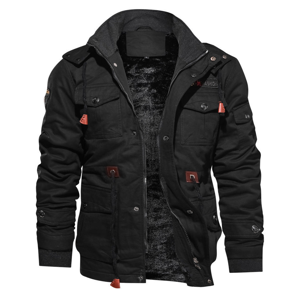 Men's Cargo Winter Jacket with Detachable Hood (photo 11)