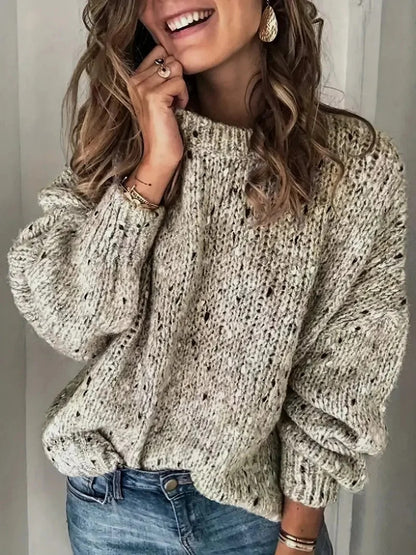 Women's Polka Dot Loose Knit Pullover (photo 8)