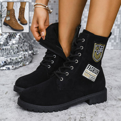 Women's Lace-Up Chunky Heel Ankle Boots