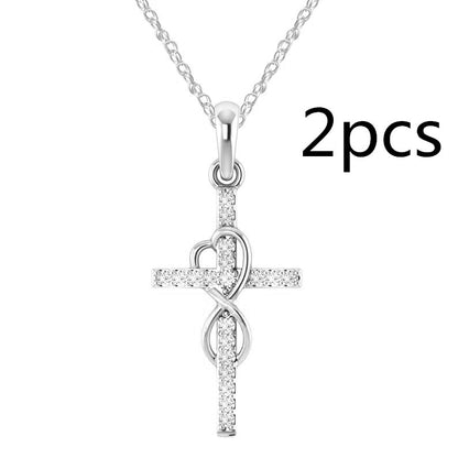 Rhinestone Cross Pendant Necklace (photo 15)