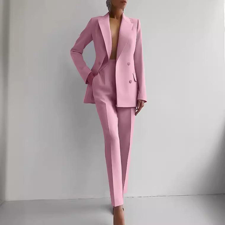 Women's Single-Breasted Jacket and Slim Trousers Suit (photo 6)