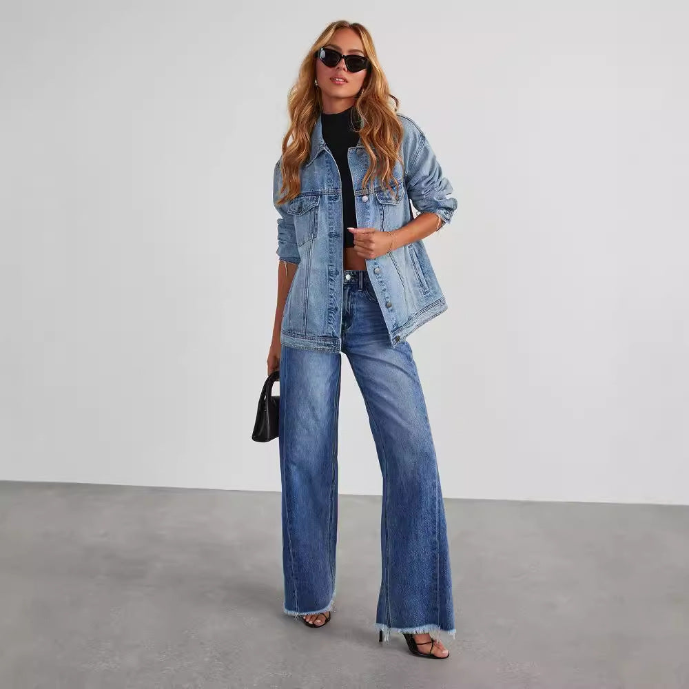 Women's High-Waist Straight Wide-Leg Jeans (photo 2)