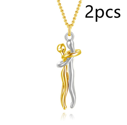 Hugging Figures Pendant Necklace (photo 29)