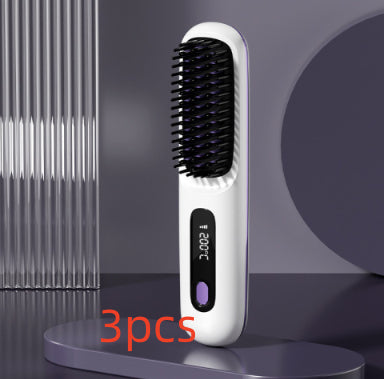 2-in-1 Cordless Hair Straightener Brush, USB Rechargeable (photo 28)