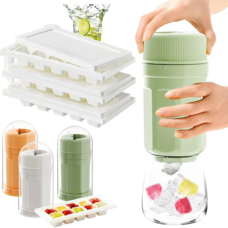 Twist-Release Ice Cube Tray with Lid