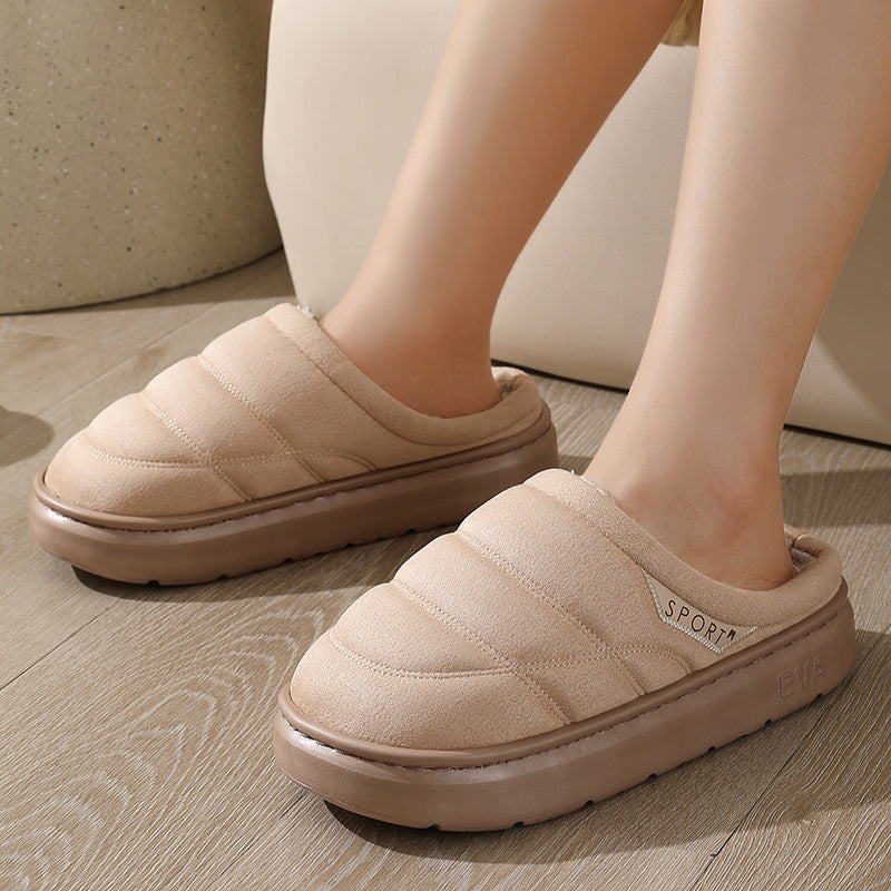 Suede Plush-Lined House Slippers (photo 2)
