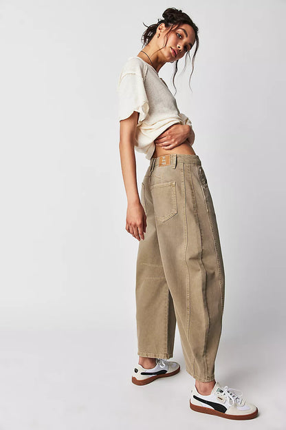 Women's Mid-Rise Wide-Leg Barrel Jeans (photo 36)