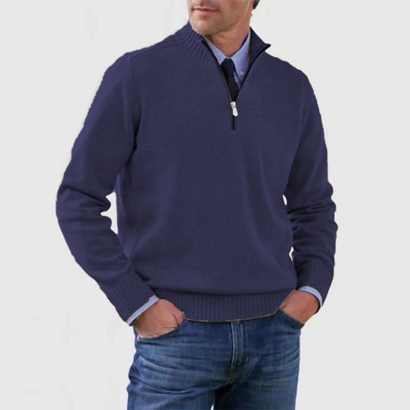 Men's Stand-Collar Zip Knit Sweater (photo 9)