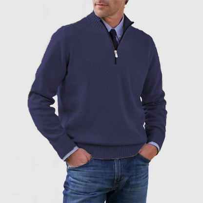 Men's Stand-Collar Zip Knit Sweater (photo 9)