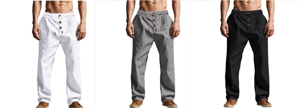 Men's Loose Straight-Leg Drawstring Pants (photo 14)
