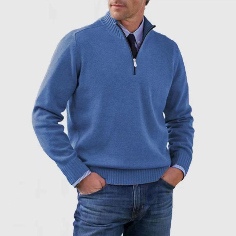 Men's Stand-Collar Zip Knit Sweater (photo 8)