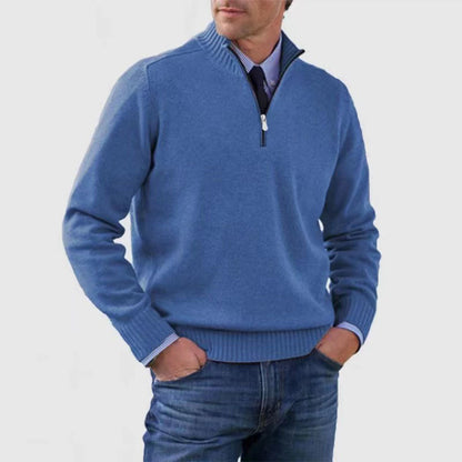 Men's Stand-Collar Zip Knit Sweater (photo 8)