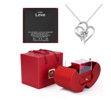 Preserved Rose Apple Gift Box with Necklace (photo 25)