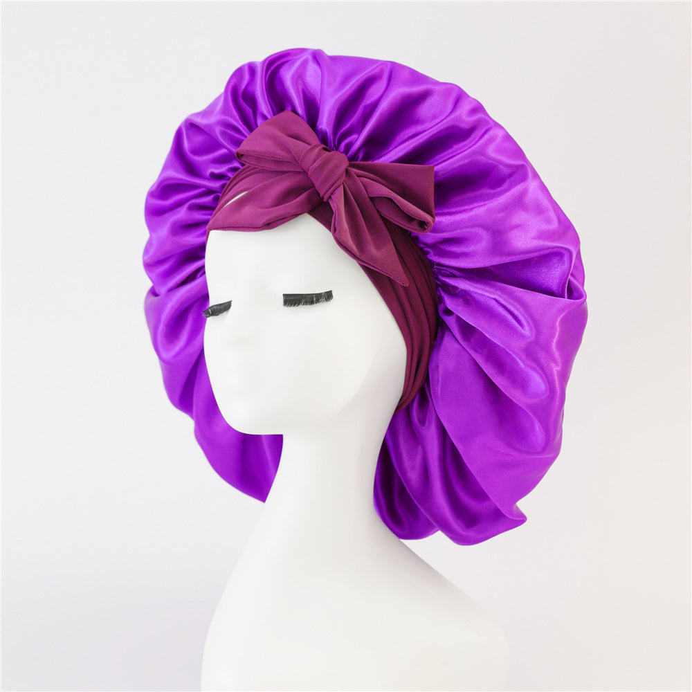Satin Sleep Bonnet with Ribbon (photo 25)