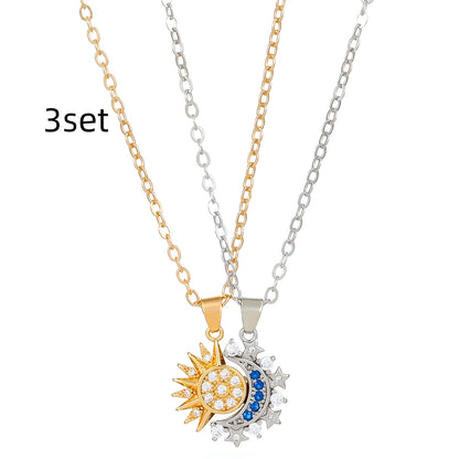 Sun and Moon Magnetic Couple Necklaces, Set of 2 (photo 11)