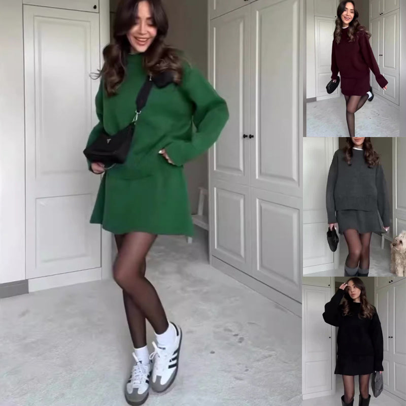 Women's Knit Sweater and Mini Skirt Set
