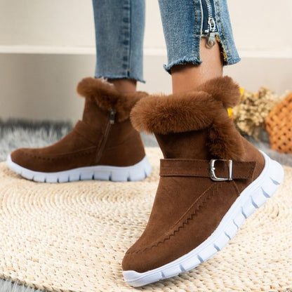 Women's Plush-Lined Buckle Snow Ankle Boots (photo 3)