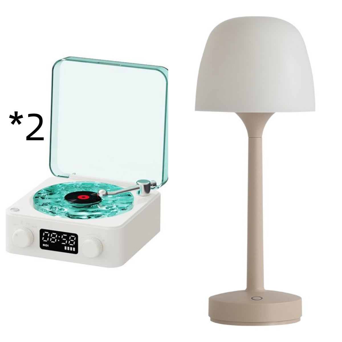 Retro Turntable-Style Bluetooth Speaker with Nature Sounds and Light (photo 28)