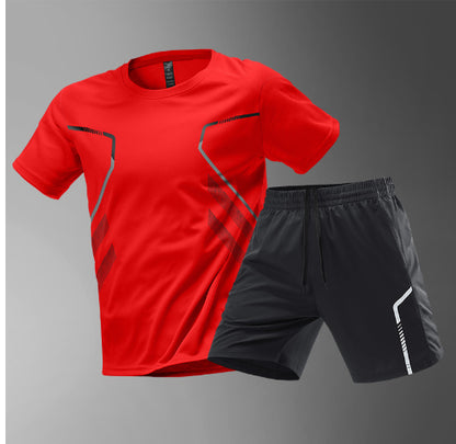 Men's Color-Block Sports T-Shirt and Shorts Set (photo 11)