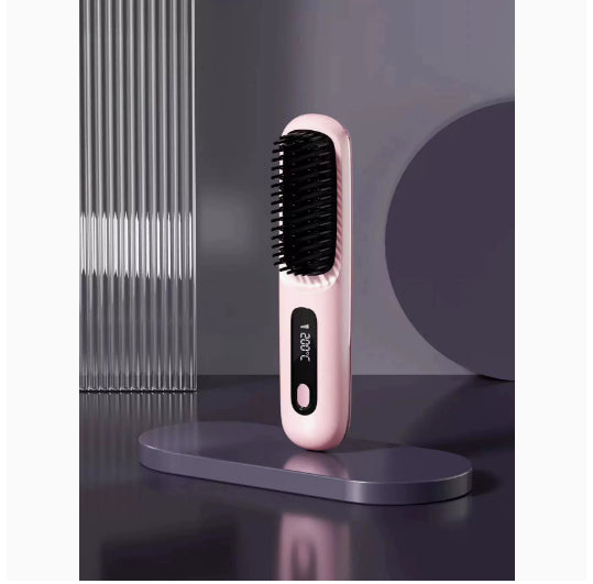 2-in-1 Cordless Hair Straightener Brush, USB Rechargeable (photo 19)