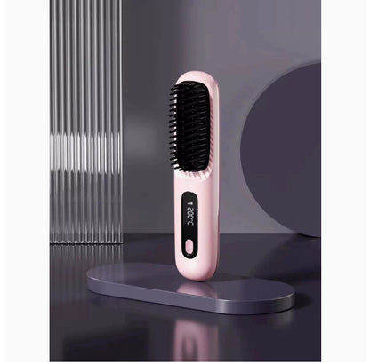 2-in-1 Cordless Hair Straightener Brush, USB Rechargeable (photo 19)