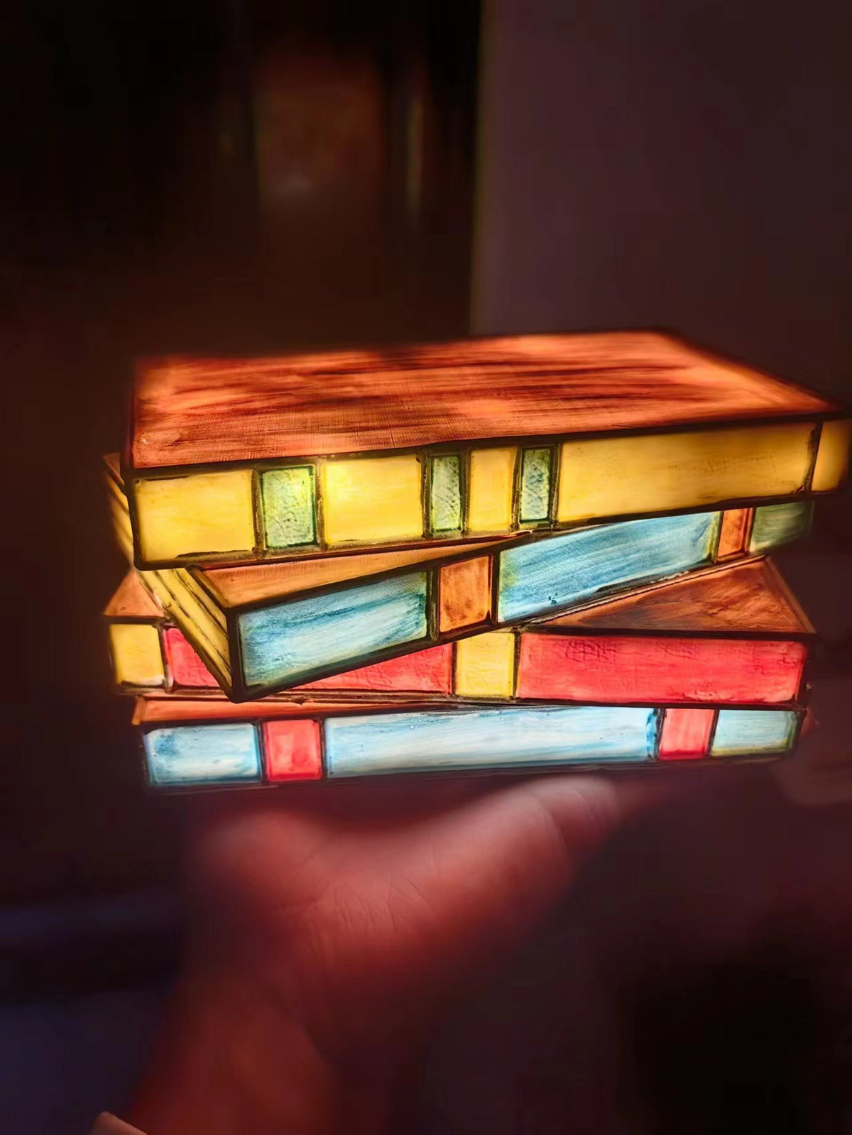Stacked Books Decorative Table Lamp (photo 5)
