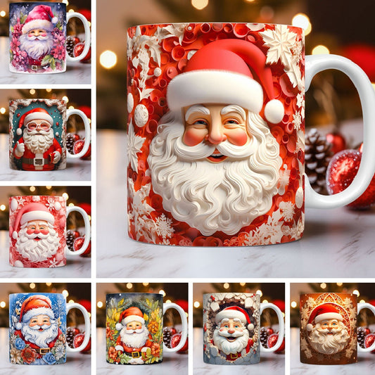 3D Santa Christmas Ceramic Mug, 325 ml