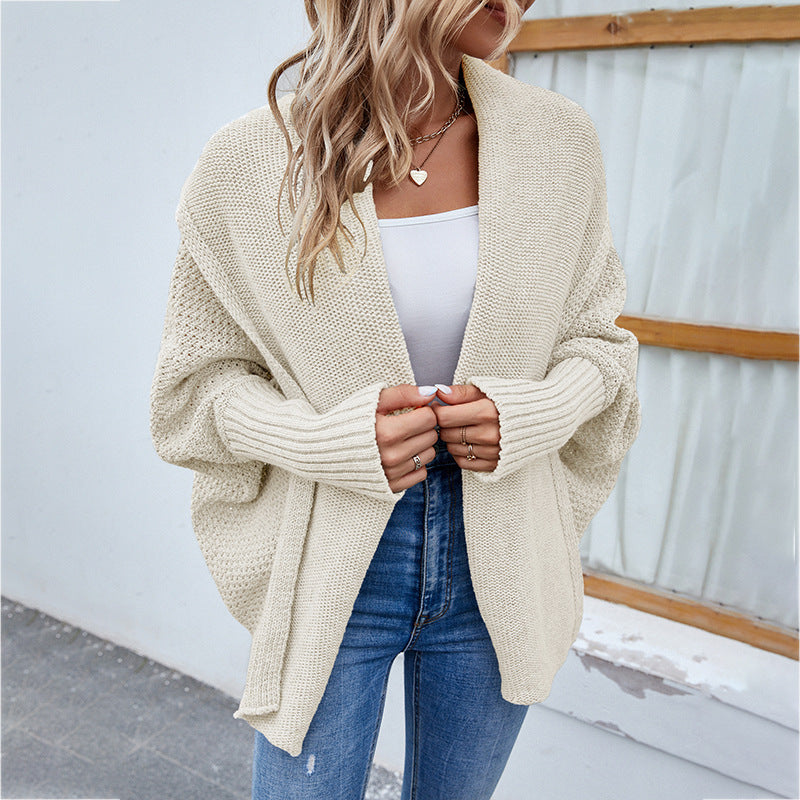 Women's Loose Batwing Lapel Knit Cardigan (photo 6)