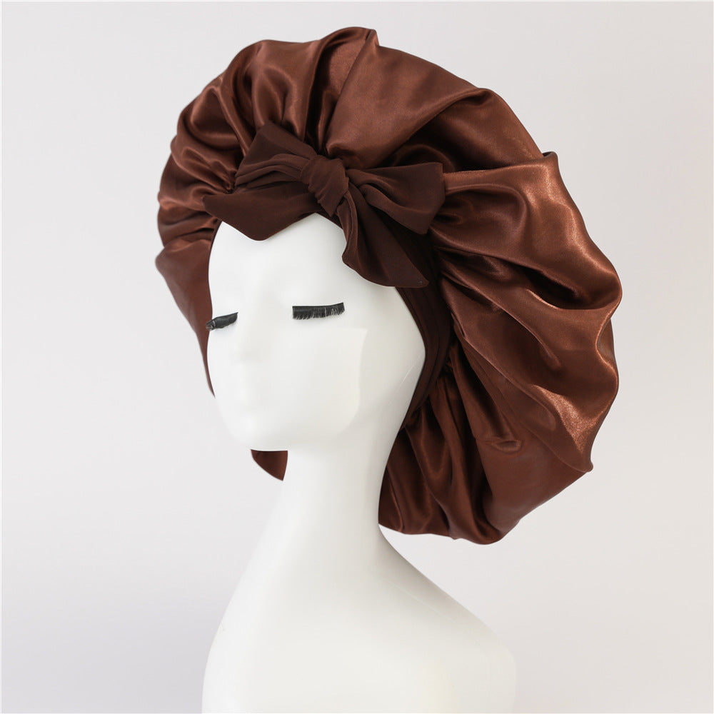 Satin Sleep Bonnet with Ribbon (photo 28)