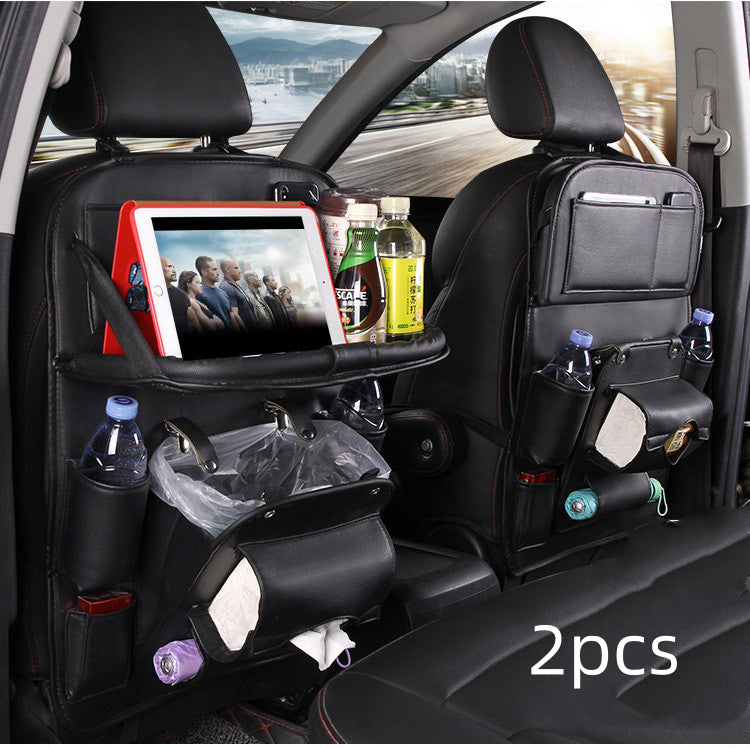 PU Leather Car Seat Back Organizer with Tissue Box (photo 12)