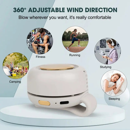 Clip-On Mini Fan, 3 Speeds, USB-C Rechargeable (photo 6)