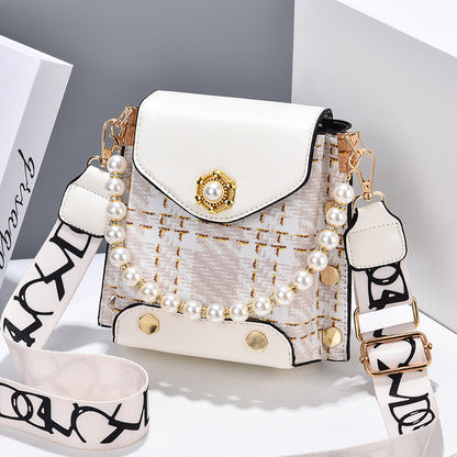 Mini Crossbody Phone Bag with Pearl Chain (photo 11)