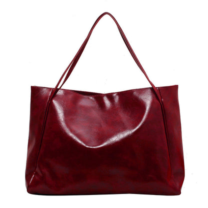 Women's Vintage PU Leather Tote Shoulder Bag (photo 12)